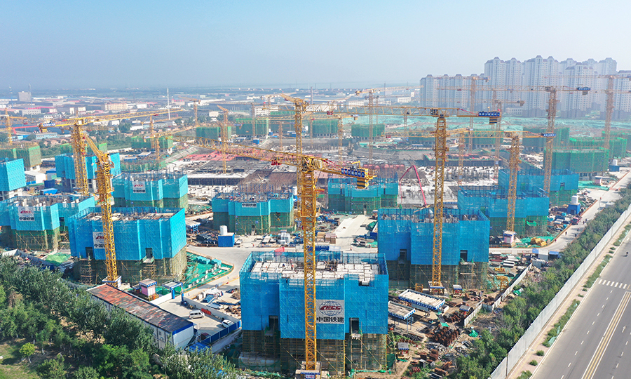 圖為構件安裝施工現場。