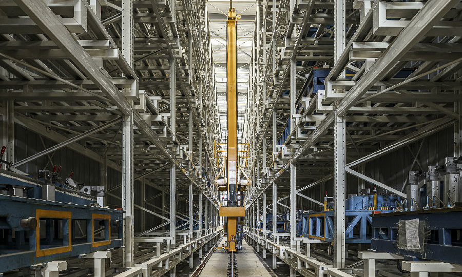 圖為長安汽車合肥工廠的端拾立體倉庫。