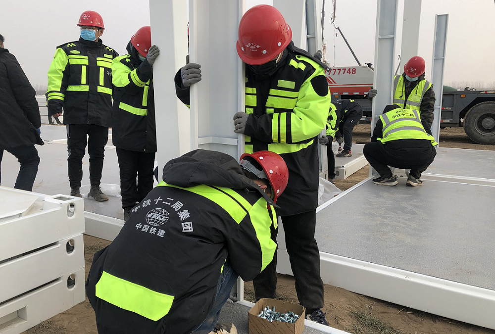 圖為1月14日，隔離點建設現場。