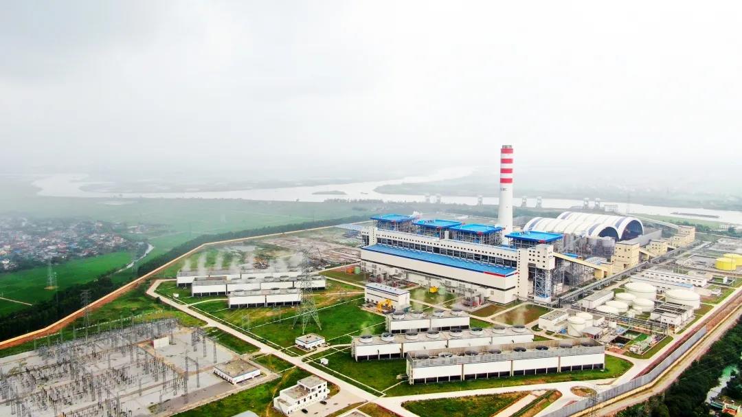 圖為近日，安徽電建一公司承建的越南海陽2x66萬千瓦燃煤電站項目全景。