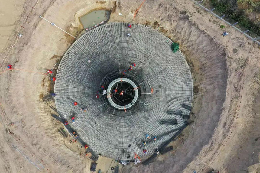 圖為近日，山西院總承包建設的越南寧順117兆瓦風電項目正在進行風機基礎施工。
