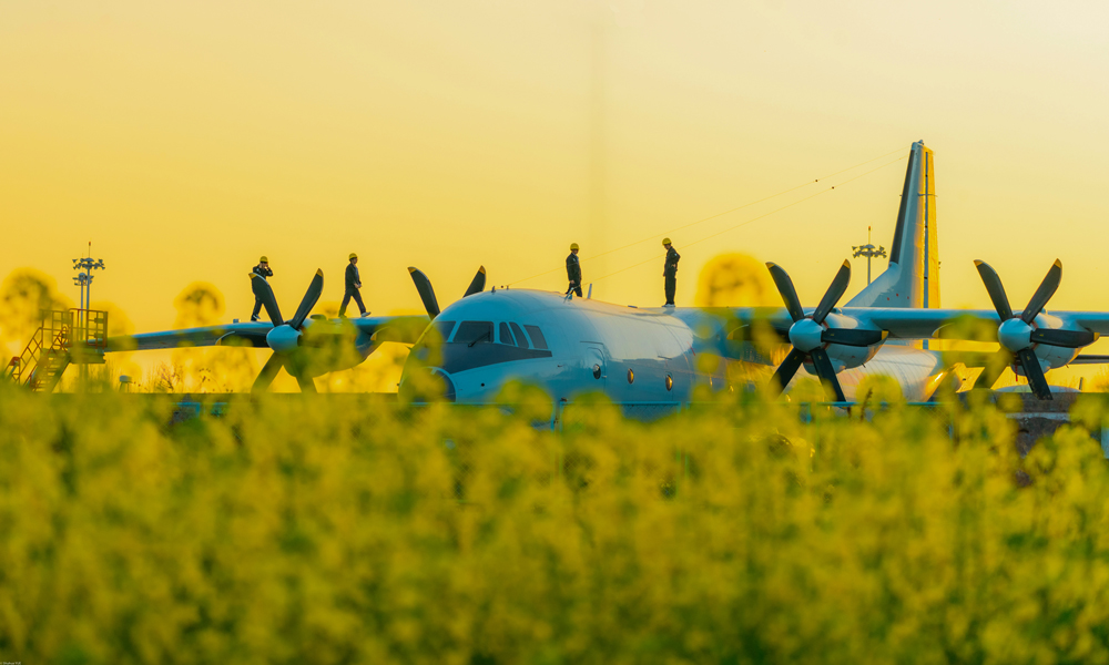 近日，運9“徜徉”花海，一片生機盎然。岳書華 攝